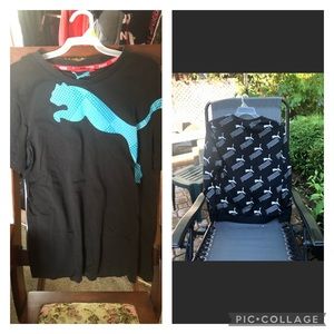 Sm. Unisex Cool Black & White Puma Sweater & Med. Puma T. Very sharp looking.